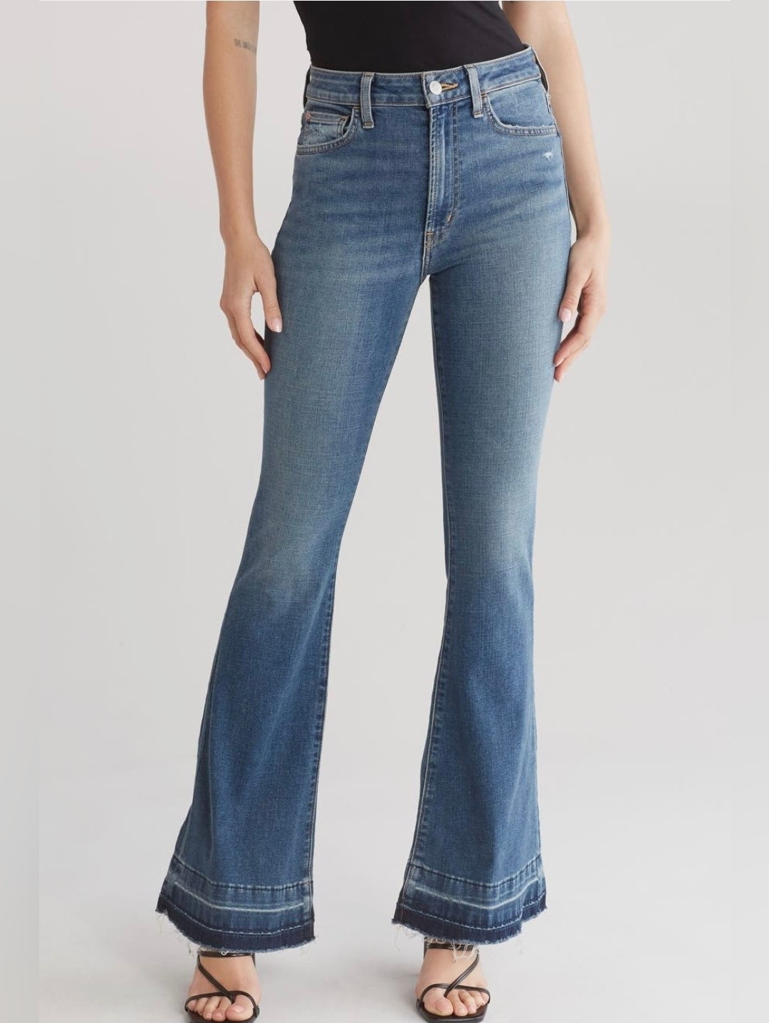 Hudson Jeans Heidi Rockport Blue Flare High Rise Wide Leg Jeans Size 27